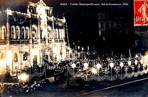 ALGER - THEATRE MUNICIPAL ILLUMINE - BAL DU COMMERCE - 1911